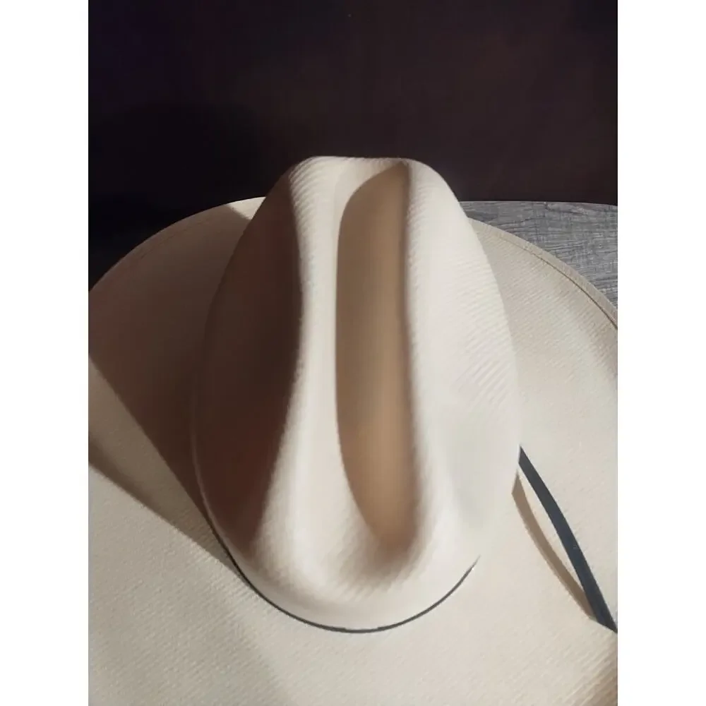 Alamo Hat Co 7 1/8 Khaki Beige USA Summer Lightweight Straw Cowboy Western Hat - Picture 6 of 9